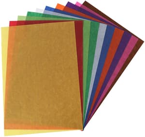 Papier transparent coloré 20 x 30 cm, 10 feuilles