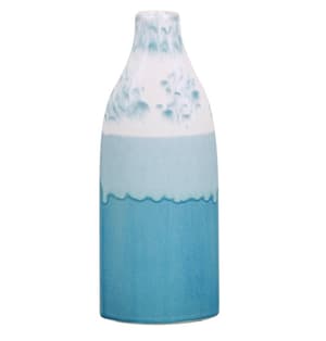 Vase à fleurs bleu et blanc 30 cm CALLIPOLIS
