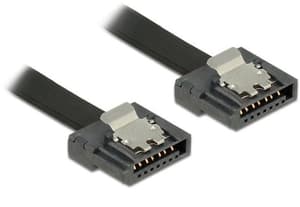Câble SATA3 noir, clip, flexible, 10