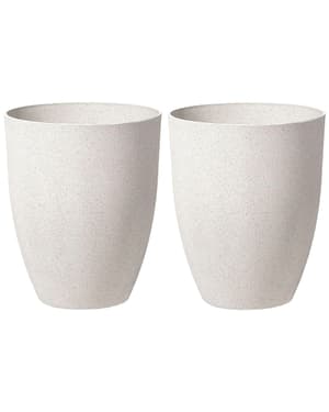 Lot de 2 cache-pots blanc cassé 43 x 43 cm CROTON