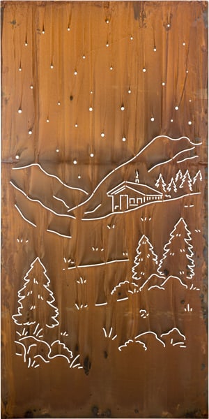 Paravent «Montagna», 200 x 100 cm, rouille