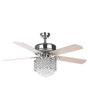 Ventilateur de plafond argenté avec lampe HUAI