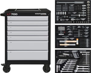 Servante d‘atelier BASIC LINE BT700, 7 tiroirs avec 274 outils - KRAFTWERK