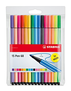 Premium-Fasermaler STABILO® Pen 68, 15 Stiften