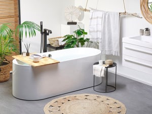 Badewanne freistehend weiss oval 170 x 75 cm CATALINA