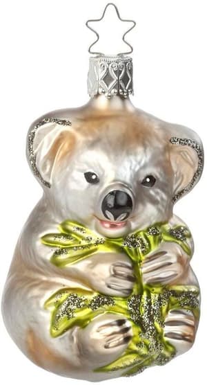 Boule de Noël Koala Karlchen verre, H : 8.5 cm, soufflé à la bouche