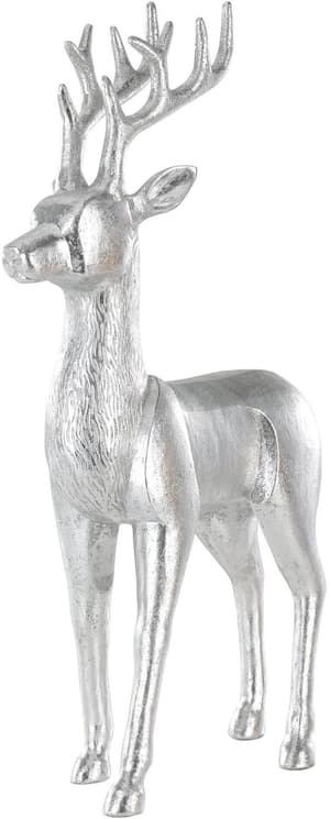 Aufsteller Hirsch Ransiki 56 cm Polyresin, L 345, B 145, H 560, Silber