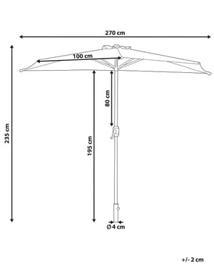 Sonnenschirm halbrund 270 x 100 x 235 cm grün GALATI