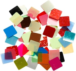 Mosaikplatten 10 x 10 mm 250 g, Sortierte Farben
