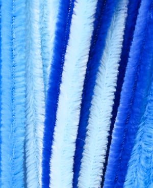 Fil chenille, cure-pipe, fil à plier pour l'artisanat et pour la décoration, mélange bleu, ø 9 mm x 50 cm, 12 pièces