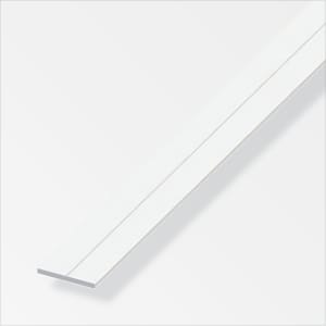 Barre plate 1.5 x 7.5 mm PVC blanc 1 m