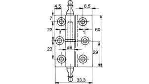 Cerniere per mobili FS, diametro rullo 8 mm