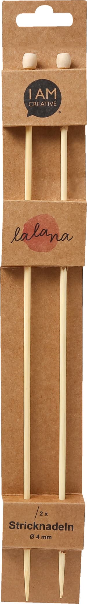 Stricknadeln, Bambus-Stricknadeln für Anfänger und Experten, Natur, ø 4 x 350 mm, 2 Stk.