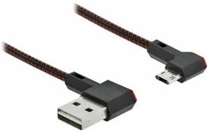 USB 2.0-Kabel EASY USB, gewinkelt USB A - Micro-USB B 0.2 m