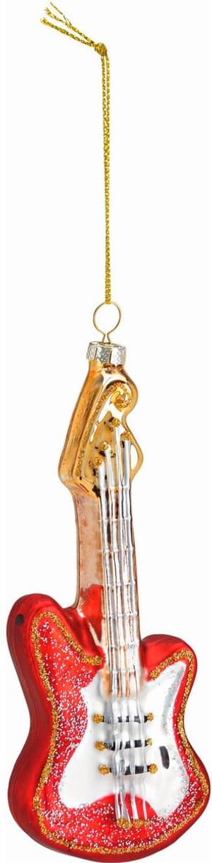 Weihnachtskugel Gitarre Glas, 5x15x2 cm (BxHxT)