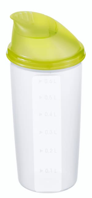 DOMINO Agitateur 0.6l avec couvercle et roue de mélange, Plastique (PP) sans BPA, transparent/vert