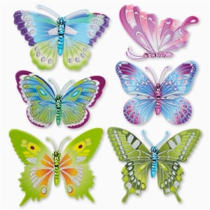 Farfalla adesiva 3D 1 foglio