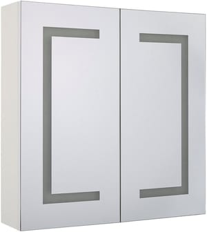 Bad Spiegelschrank weiss / silber mit LED-Beleuchtung 60 x 60 cm MAZARREDO