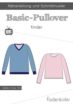 Papierschnittmuster Basic-Pullover Kinder