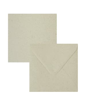 Cartes + enveloppes 152 x 152 + 160 x 160 mm, papier naturel