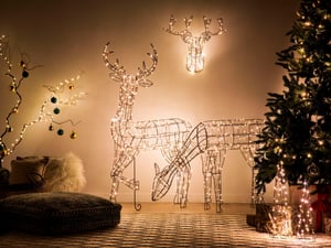 Outdoor Weihnachtsbeleuchtung LED Rentierkopf schwarz 47 cm NELLIM