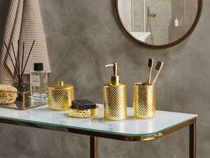 Badezimmer Set 4-teilig Keramik gold CUMANA