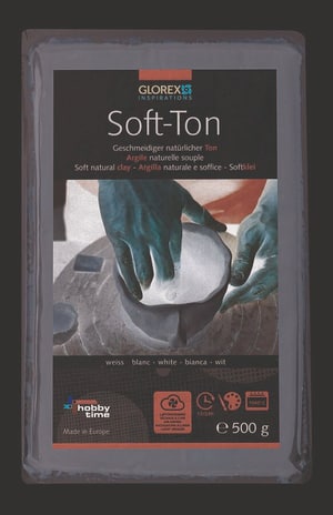 Soft-Ton weiss 500g lufthärtend / brennbar 1040°C