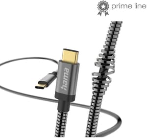 Ladekabel "Metall", USB-C - USB-C, 1,5 m, Metallmantel, Anthrazit