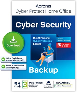 Cyber Protect Home Office - Security Edition + 50 GB Acronis Cloud Storage - 3 Computer