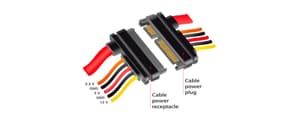 Câble SATA3 3.3/5/12 Volt Rallonge 50 cm