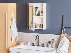Armoire de toilette blanche avec miroir LED 40 x 60 cm MALASPINA