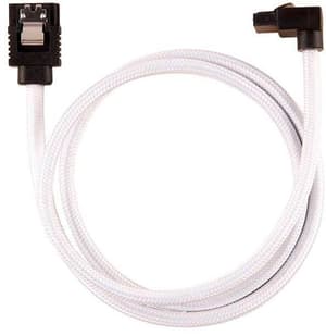 Câble SATA3 premium set blanc 60 cm coudé