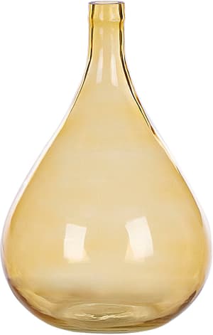 Vase en verre 31 cm jaune BHATURA