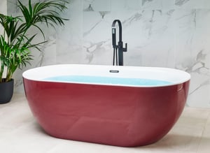Badewanne freistehend burgunderrot oval 170 x 80 cm CARRERA