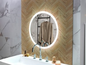 Badspiegel mit LED-Beleuchtung rund 58 x 58 cm YSER