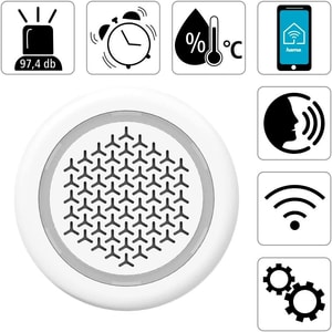 Smarte Alarmsirene, 97,4 dB, Ton und Blitzleuchte