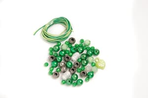 Kit de perles vert-blanc