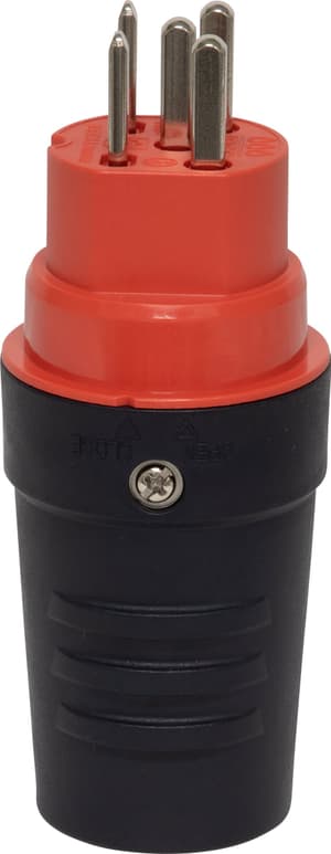 Stecker T25, 230/400V/16A, rot/schwarz, IP55