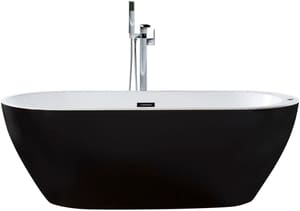 Baignoire îlot noire 170 cm avec LED NEVIS