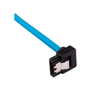 Câble SATA3 premium set bleu 30 cm coudé