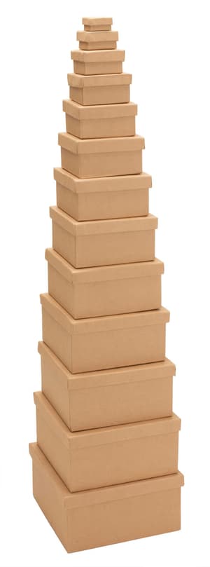 Papp-Schachtel 12-teilig, eckig, Boîte en carton 12 pièces, rectangulaire