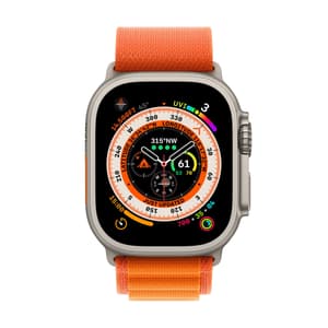 Watch Ultra GPS + Cellular, 49mm Titanium Case with Orange Alpine Loop - Large