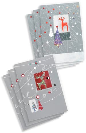 Set de cartes de Noël format A6, 101 x 150 mm, nombre de pièces 6