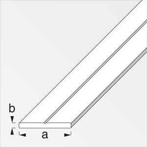 Flachstange 3 x 35.5 mm PVC weiss 1 m