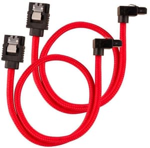 Câble SATA3 premium set rouge 30 cm coudé