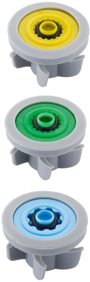 Wassersparer für Duschbrause gelb/grün/hellblau/3 Stück