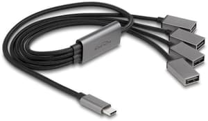 Hub USB USB 2.0 - 4x USB-A, USB Type-C, 60 cm