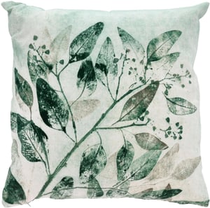 Cuscino in eucalipto con imbottitura 50 cm x 50 cm, verde/bianco
