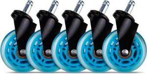 Rubber wheels blue, 5-pack 160529    for L33T chairs