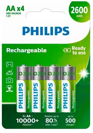 Rechargeable NiMH  2600 mAh AA / HR06 (4 pièces)
